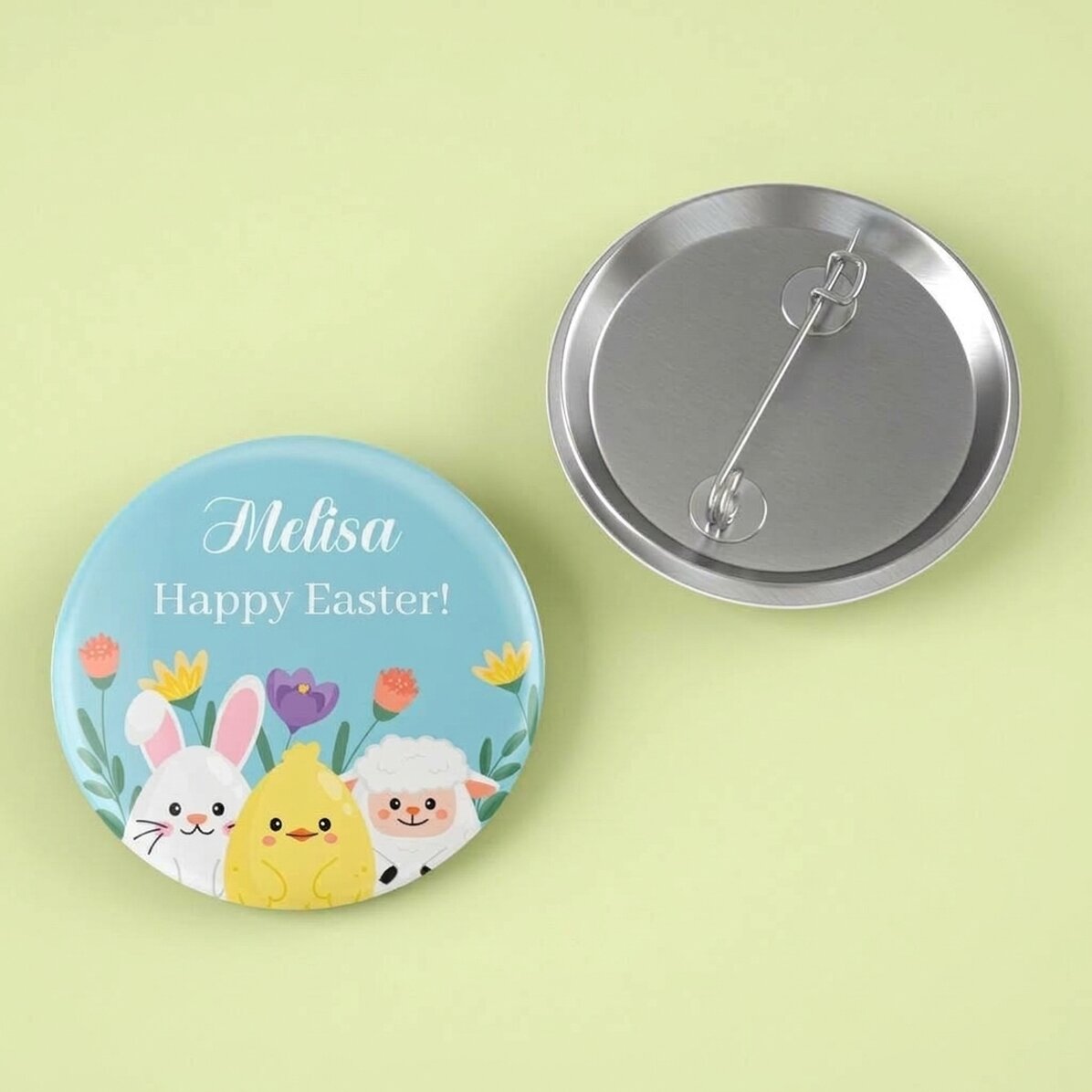 Personalised badge with Easter message - Animals