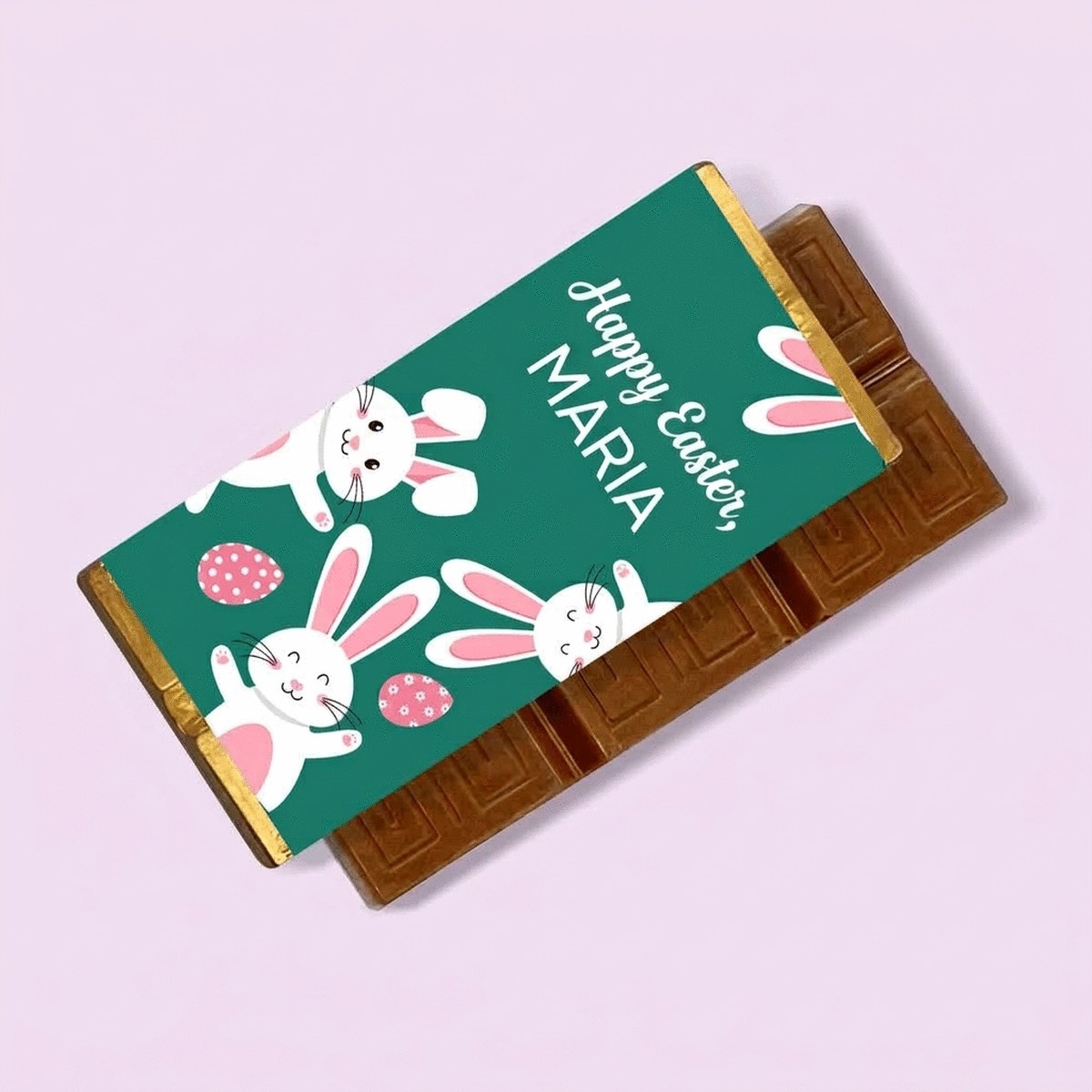 Mini chocolate bar personalised with message - Easter bunnies