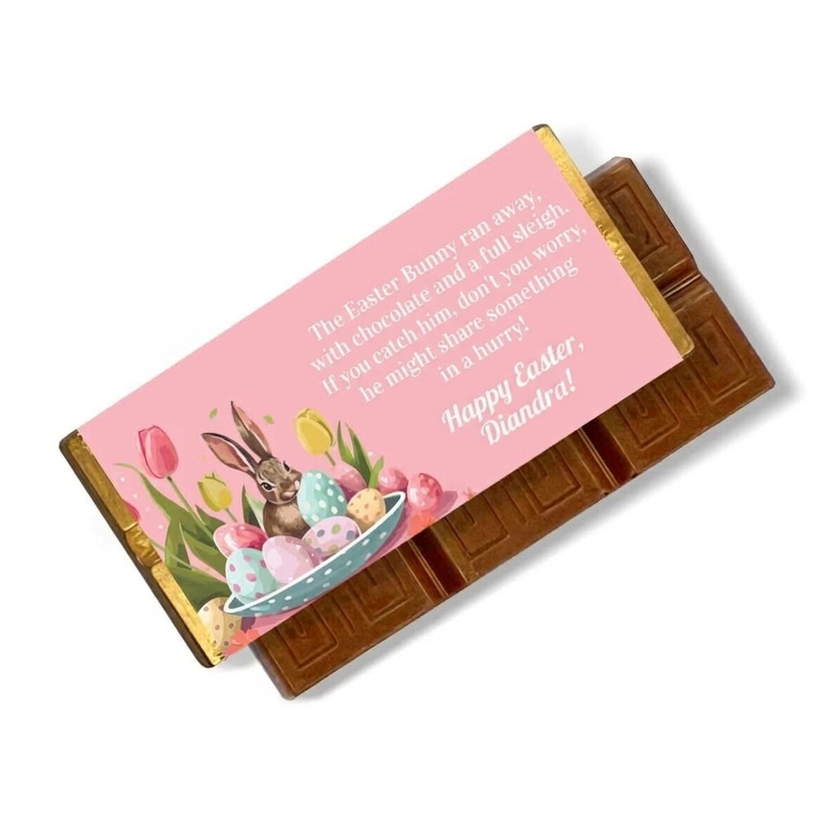 Mini chocolate bar personalised with message - Easter Bunny