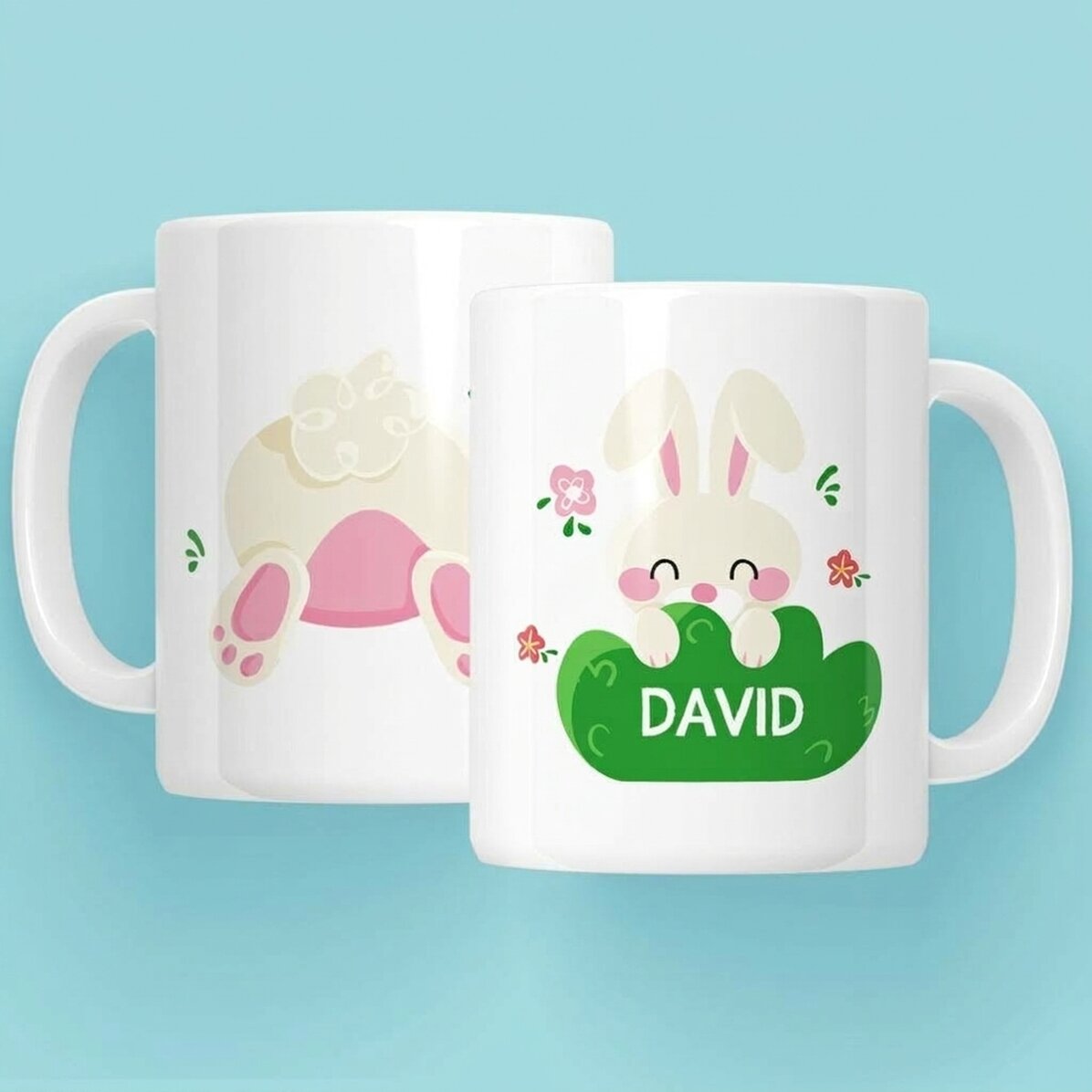 Personalised mug with name - Cute bunny
