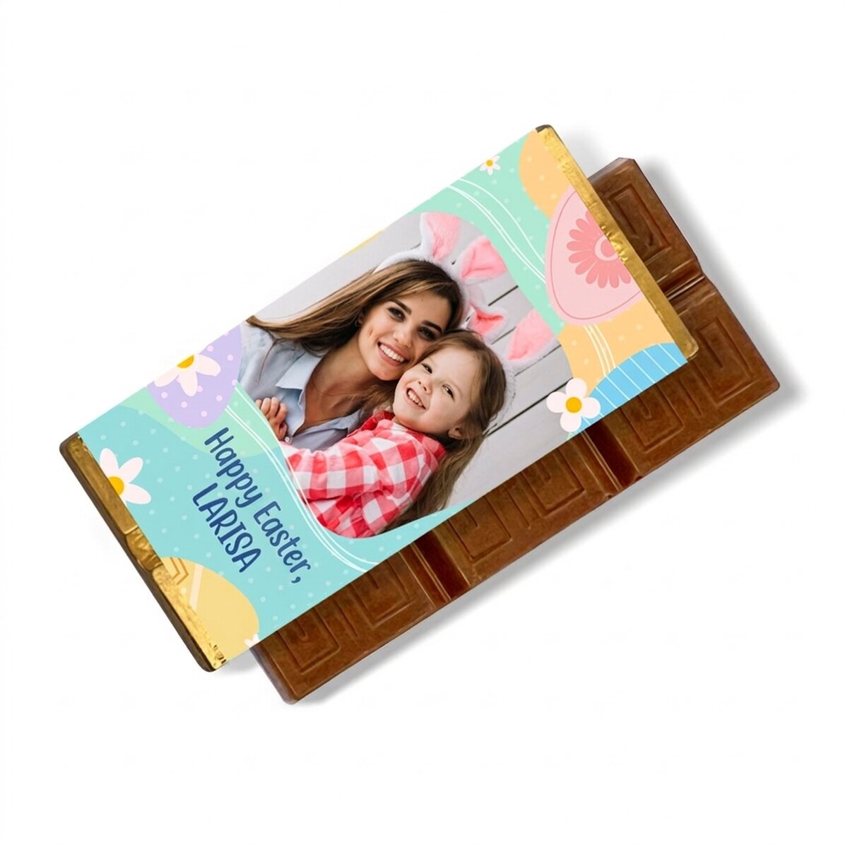 Mini chocolate bar personalised with a message and photo - A sweet gift for Easter