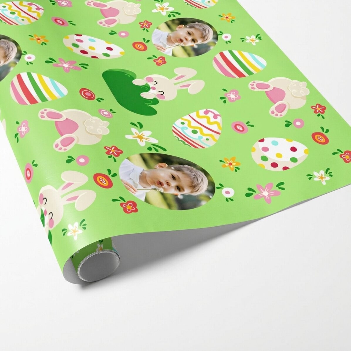 Personalised gift wrapping paper with message and photo - From the Easter Bunny