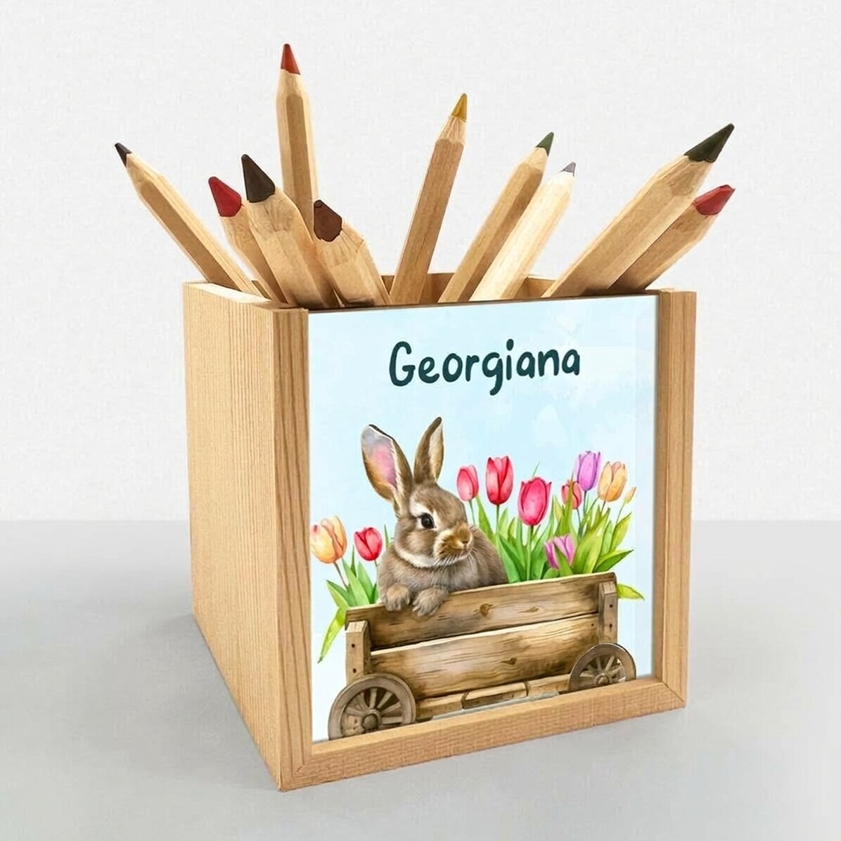 Personalised pencil holder with name - Happy Easter!