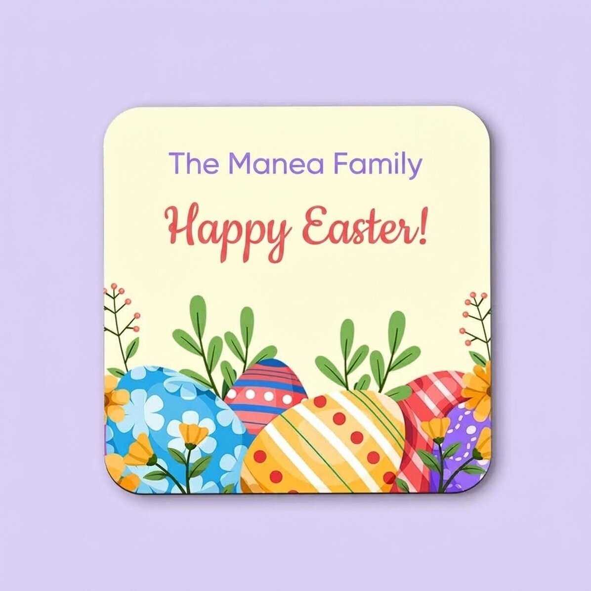 Personalised glass holder with message - Happy Easter!