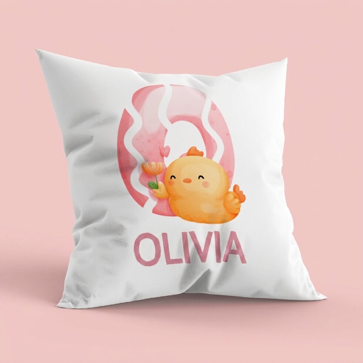 Personalised cushion with name and initial - Cute