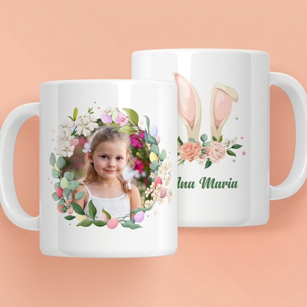 Personalised mug with name and photo - Cute Easter