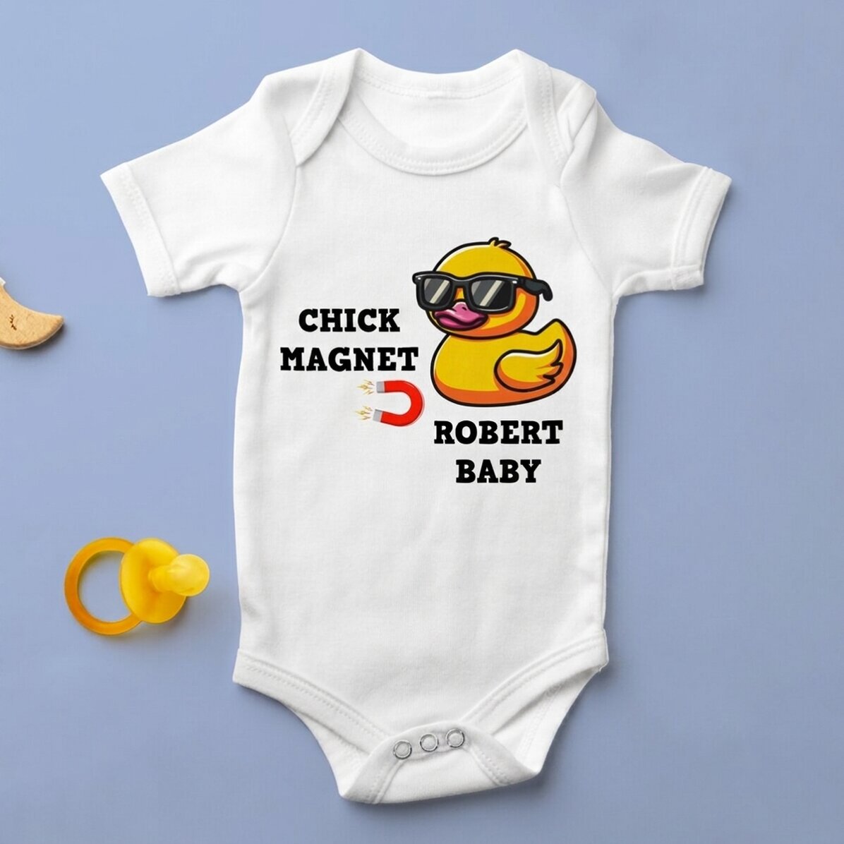 Personalised baby bodysuit with text - Chicks
