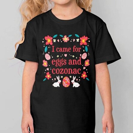 Personalised cotton T-shirt for children with message - Eggs and cozonac
