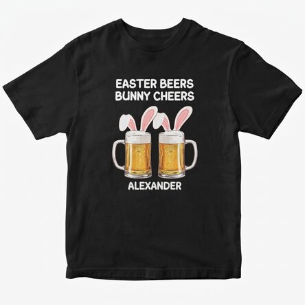 Custom cotton T-shirt with text - Easter cheers