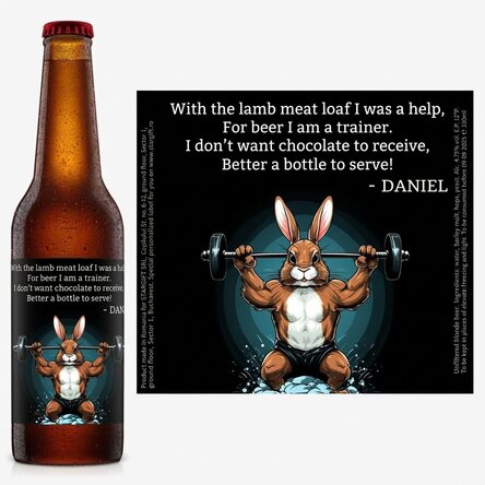 Personalised beer with message - Bunny power