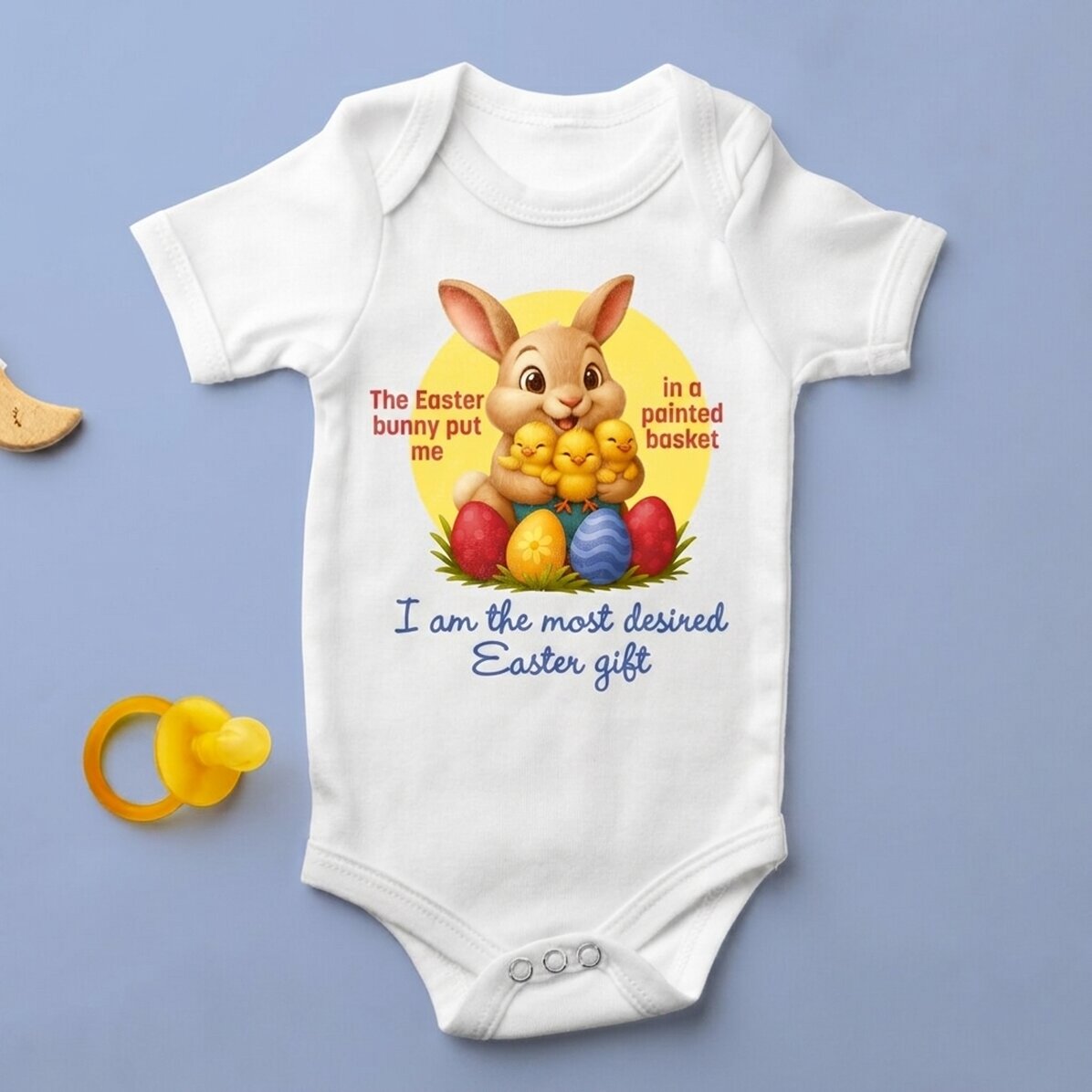 Personalised baby bodysuit with text - Easter gift