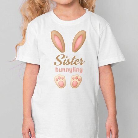 Customised cotton T-shirt for children with text - Bunny ears