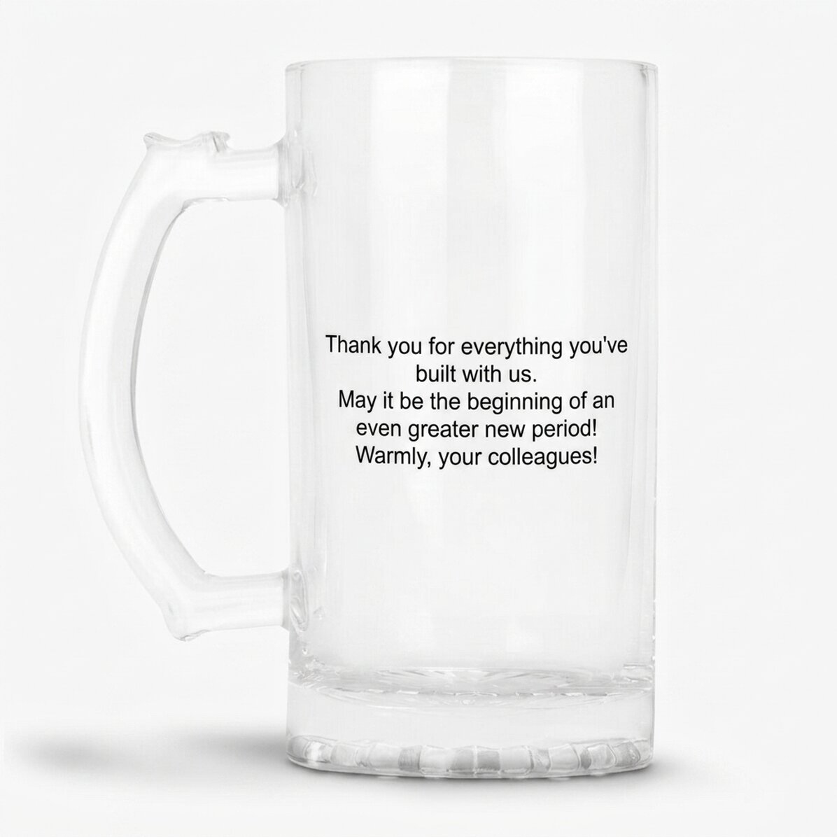 Personalised beer mug with message
