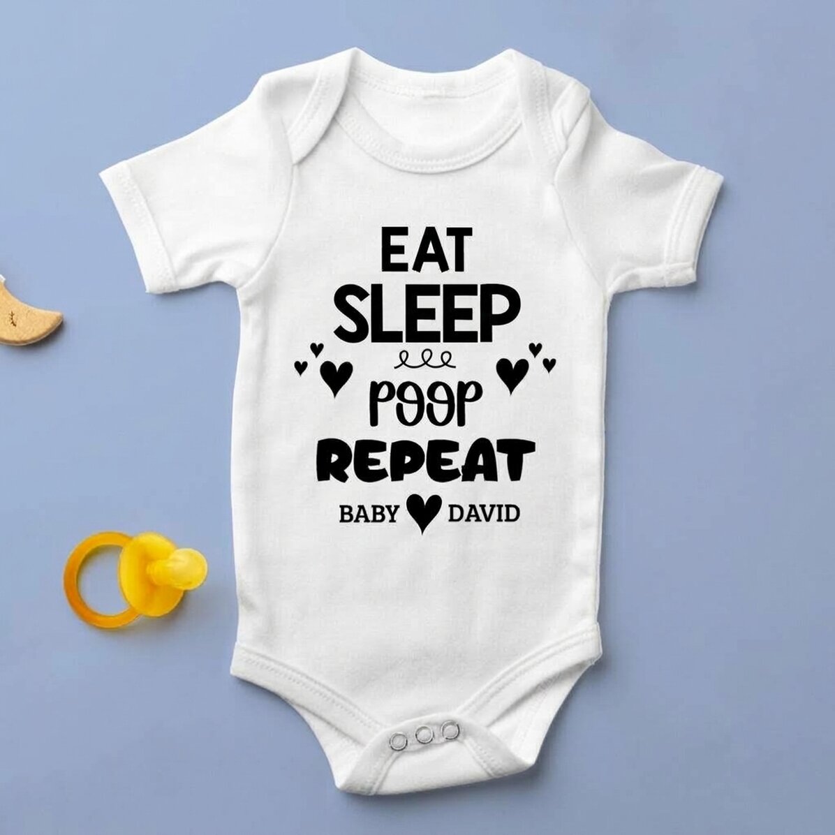 Personalised baby bodysuit with text - Repeat