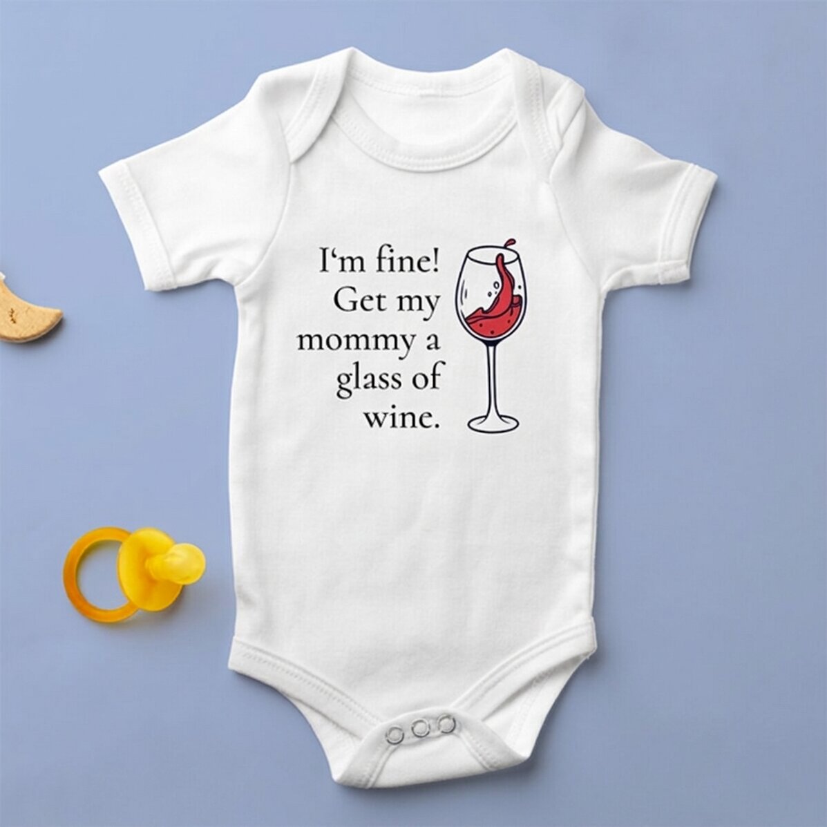 Personalised baby bodysuit with text - Wine