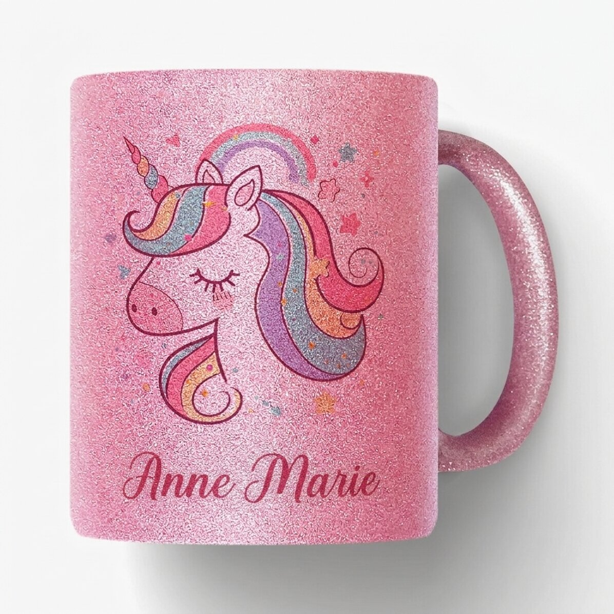 Personalised glitter mug with name - Unicorn