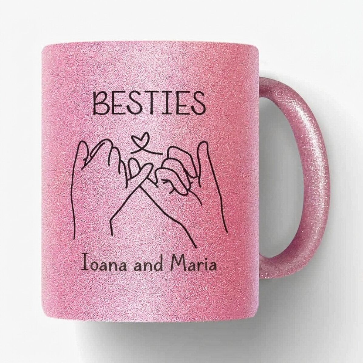 Personalised glitter mug with name - best friend
