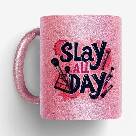 Personalised glitter mug with text - Slay