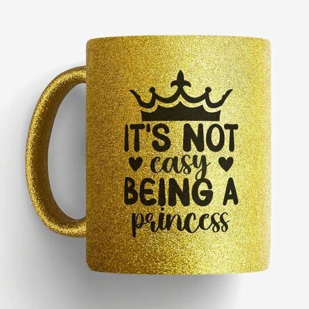 Personalised glitter mug with text - Princess