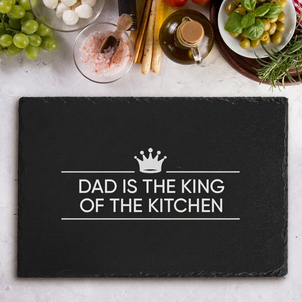 Personalised engraved slate plaque with text - The King Of The Kitchen