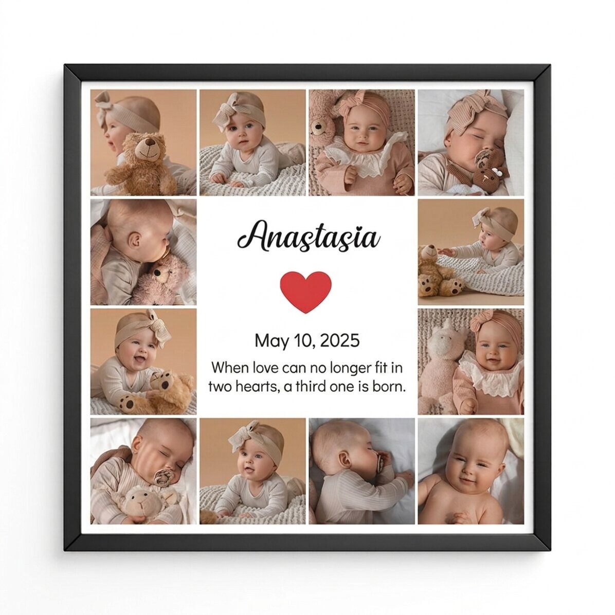 Personalised canvas with 12 photos and text - Memories