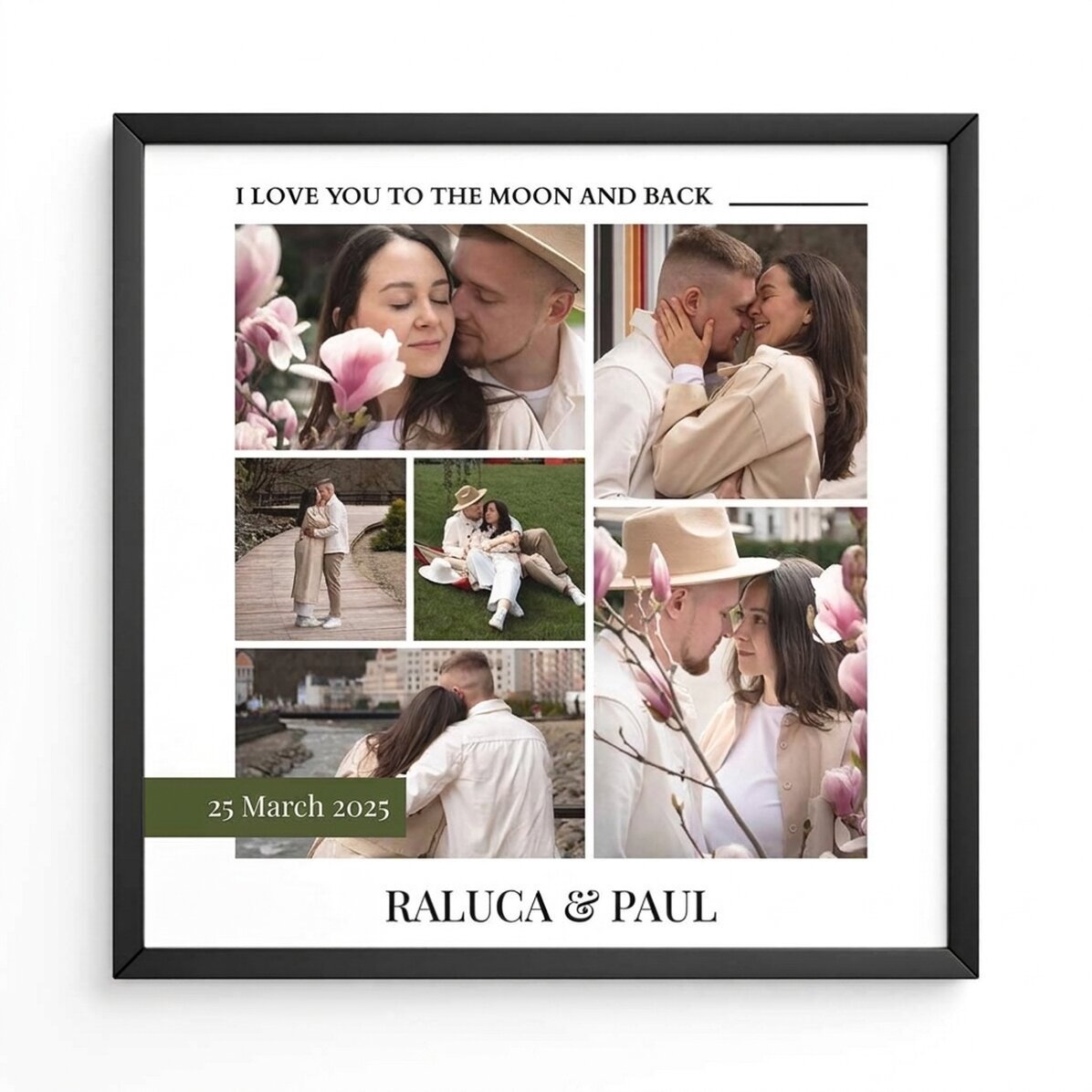 Personalised canvas with 6 photos and message