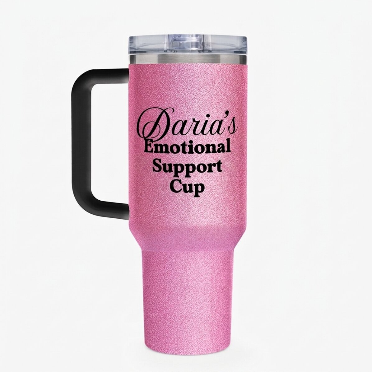 Personalised thermos mug with handle and straw - Emotional Support