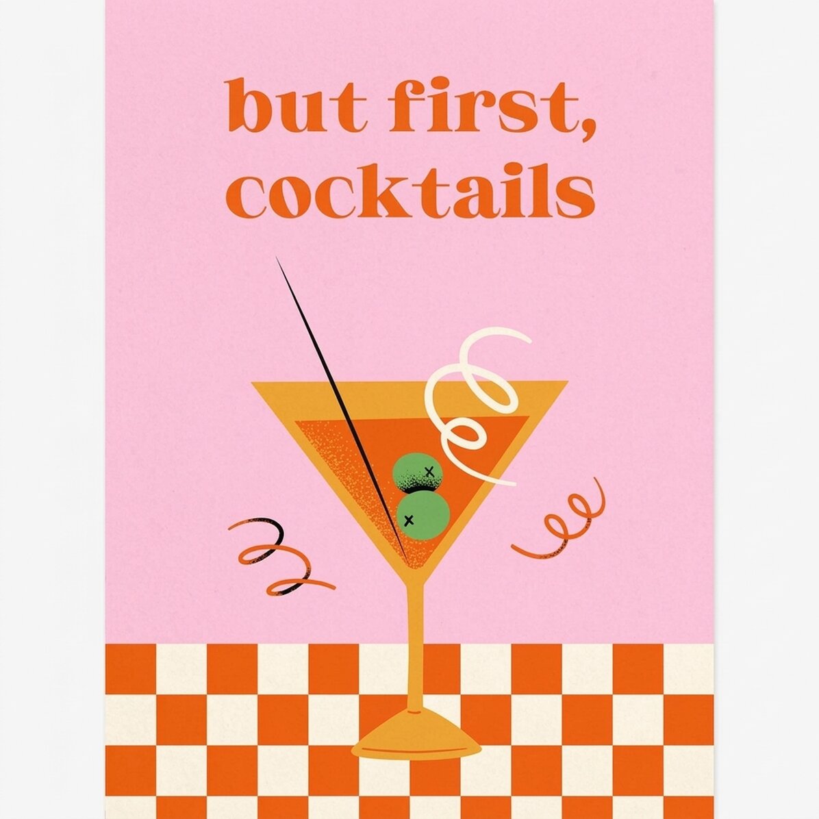 Poster But first, cocktails