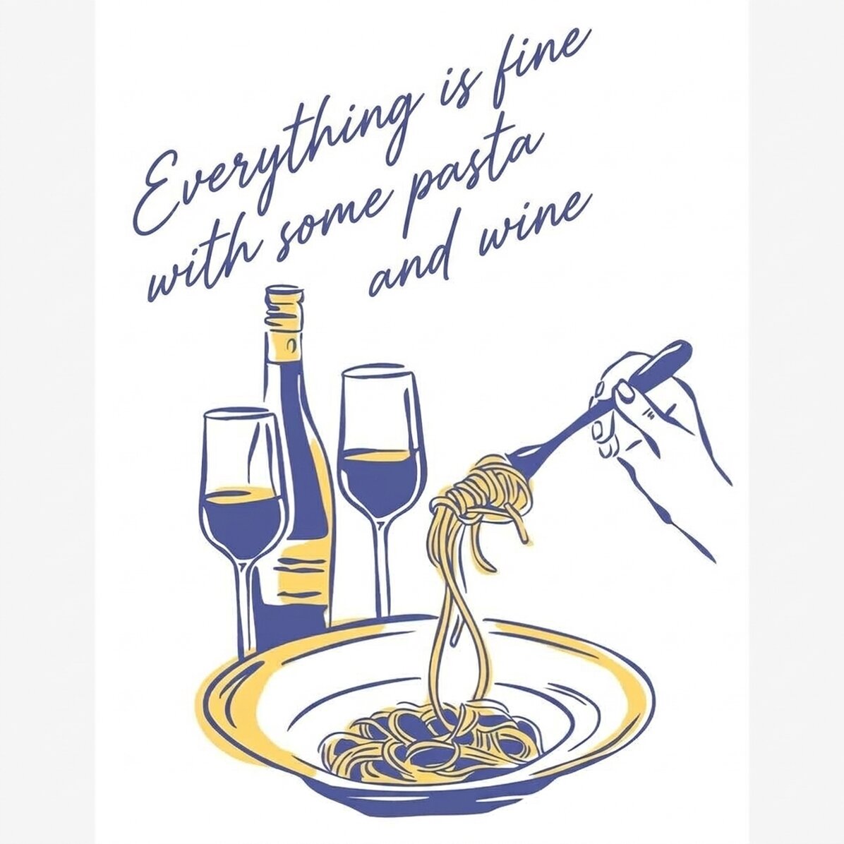 Some Pasta & Wine Poster