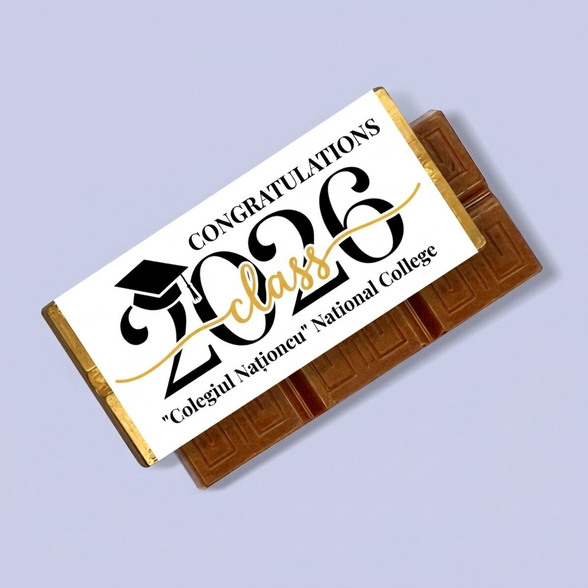 Mini chocolate bar personalised with message and year - Congratulations on your graduation