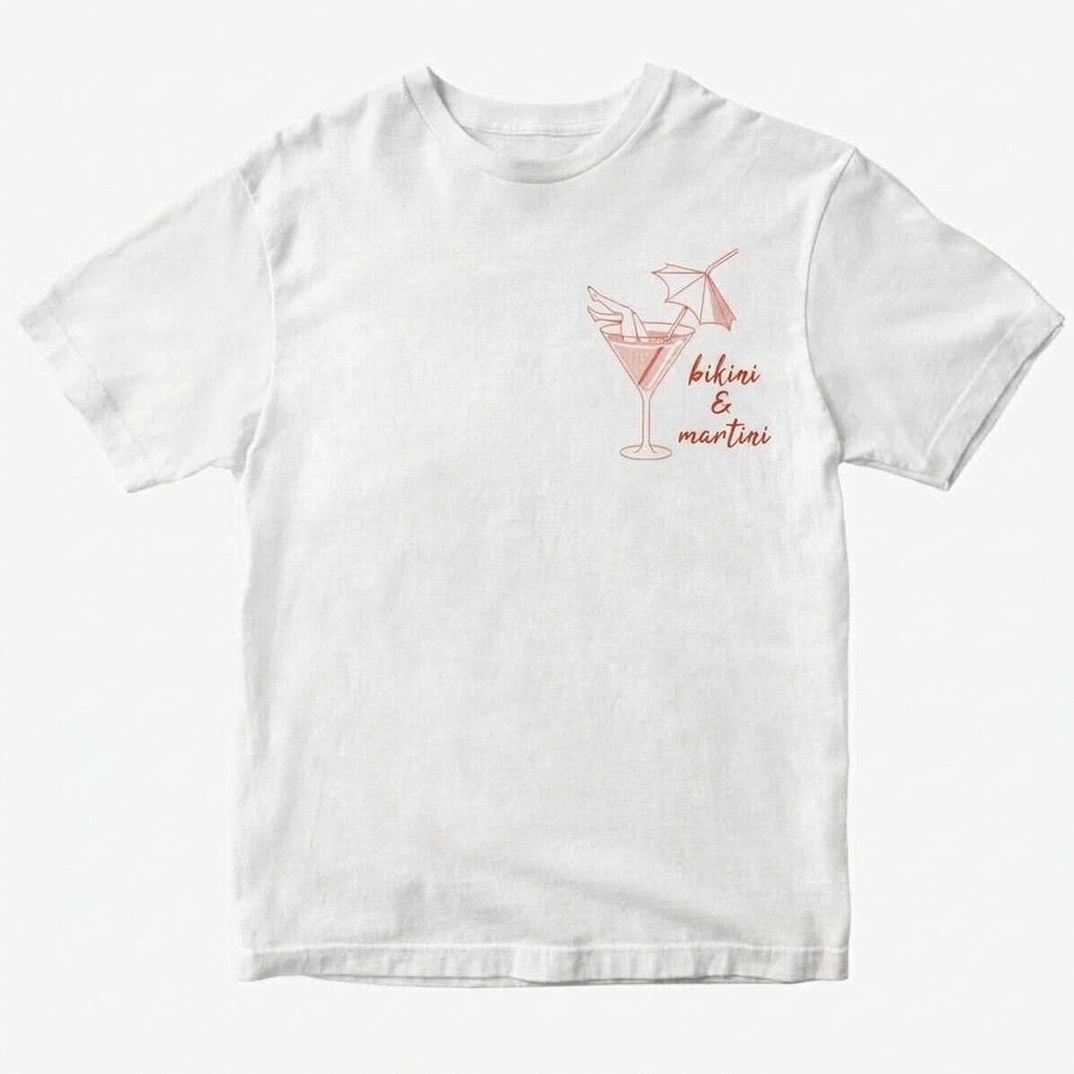 Custom cotton T-shirt with text - Bikini & Martini