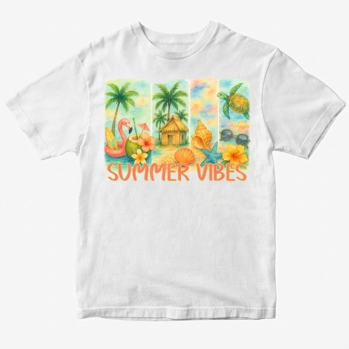 Custom cotton T-shirt with text - Summer vibes