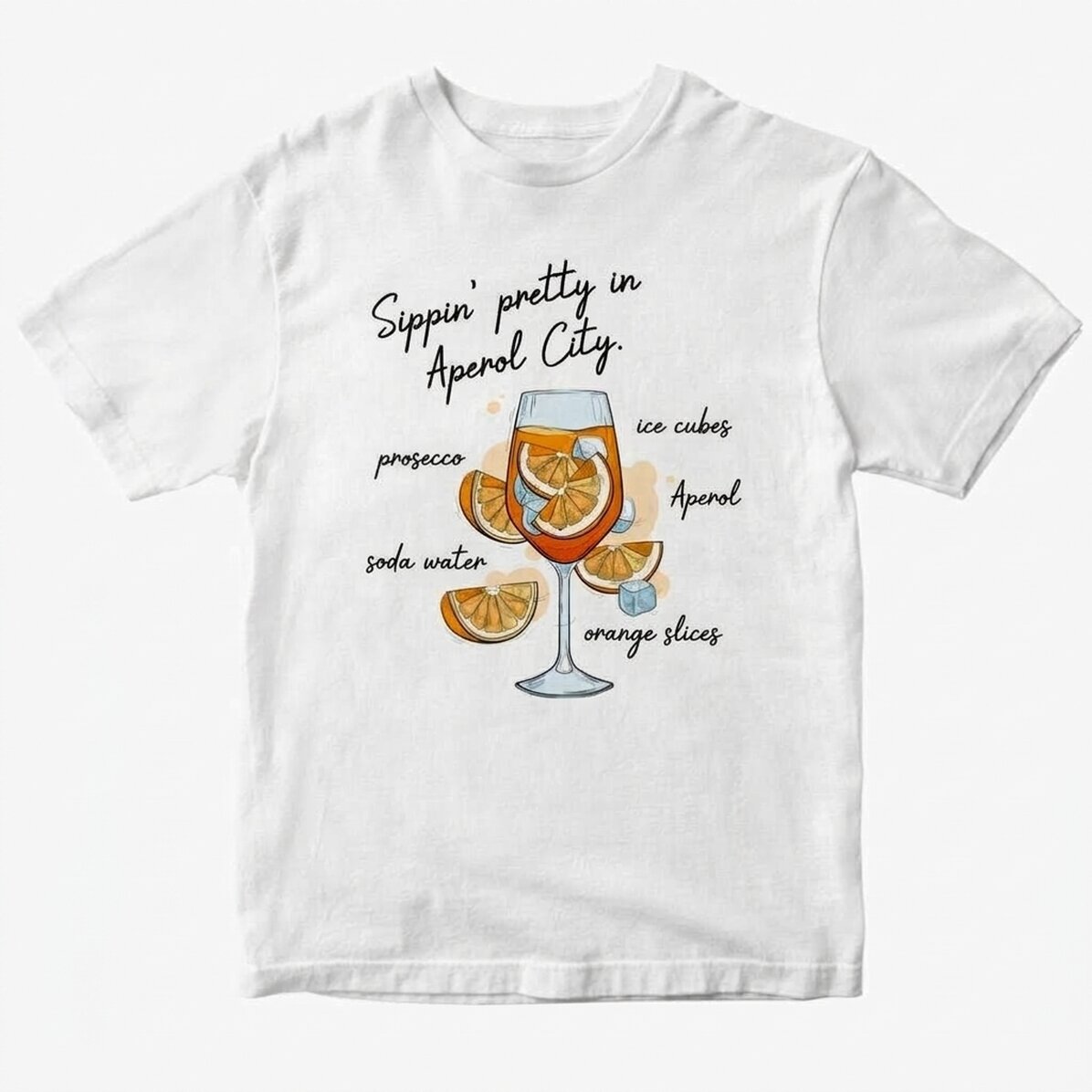 Custom cotton T-shirt with text - Aperol