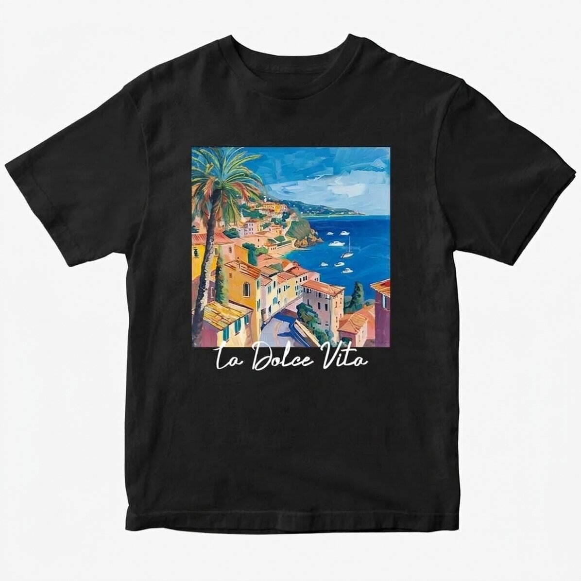 Custom cotton T-shirt with text - La Dolce Vita