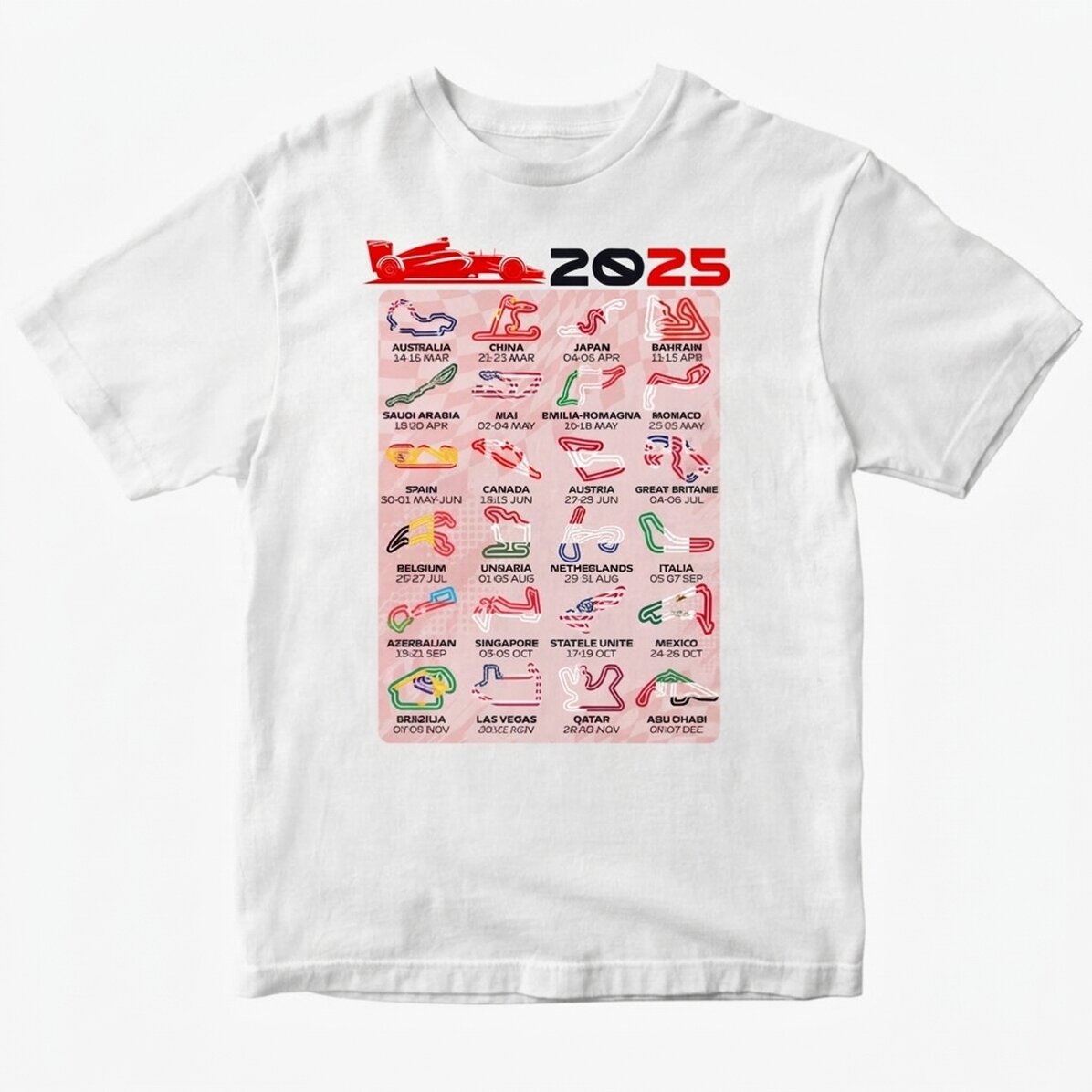 Custom cotton T-shirt with text - Formula 1 2025