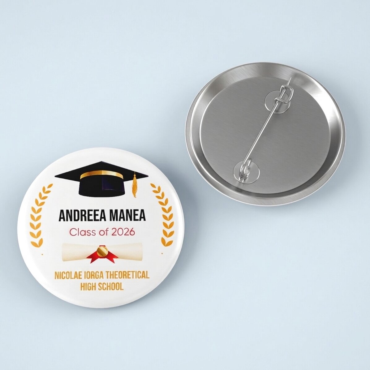 Personalised badge with message - Graduate