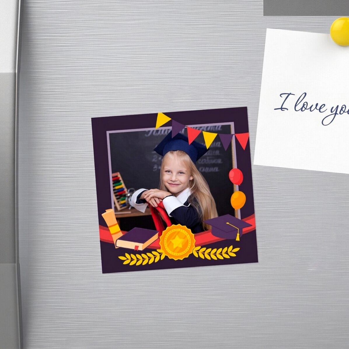 Personalised 10x10 magnet with photo - Graduation