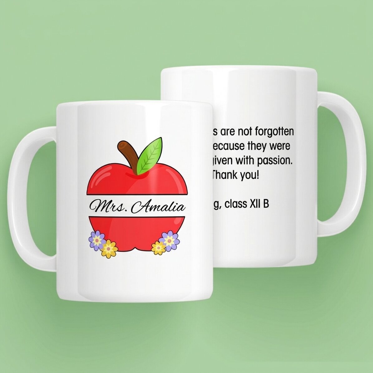Personalised mug with text - Teachers