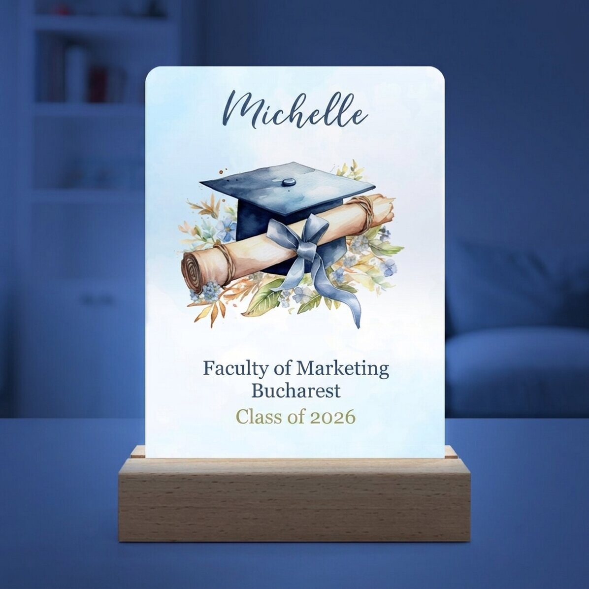Personalised LED night light with message - Graduation