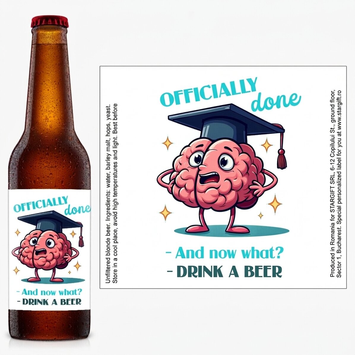Personalised beer with message - Funny graduation