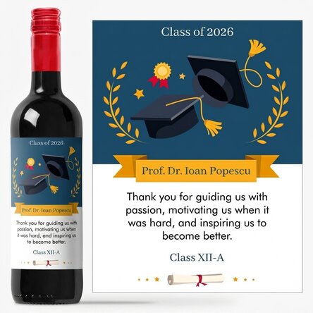 Personalised wine with a message for the teacher - Thank you!