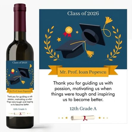 Personalised wine with a message for the teacher - Thank you!