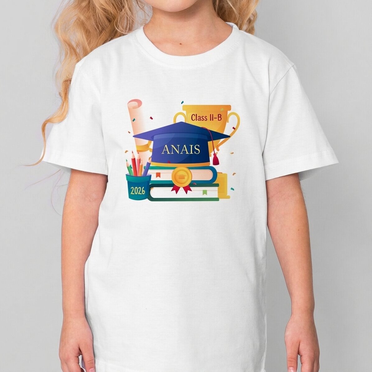 Customised cotton T-shirt for children with text - Absolventa