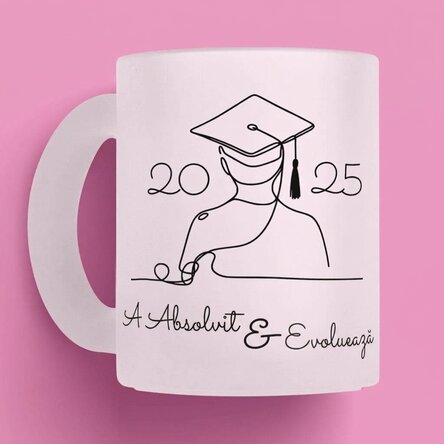 Personalised mug with name and text - Line art Graduation