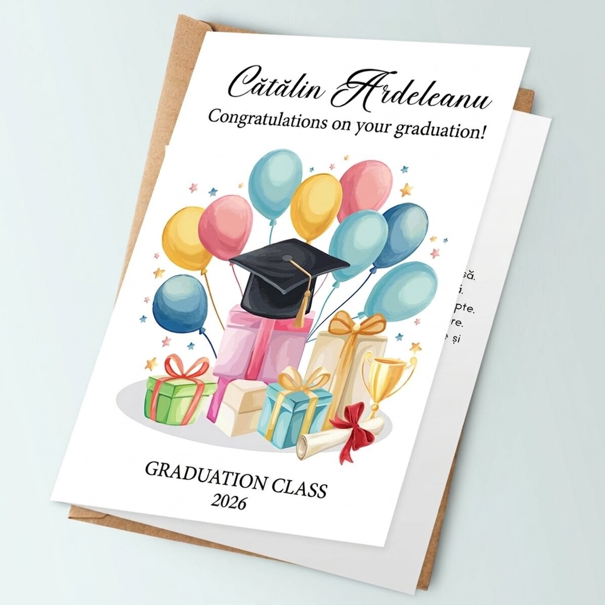 Personalised card with text - Graduation cards