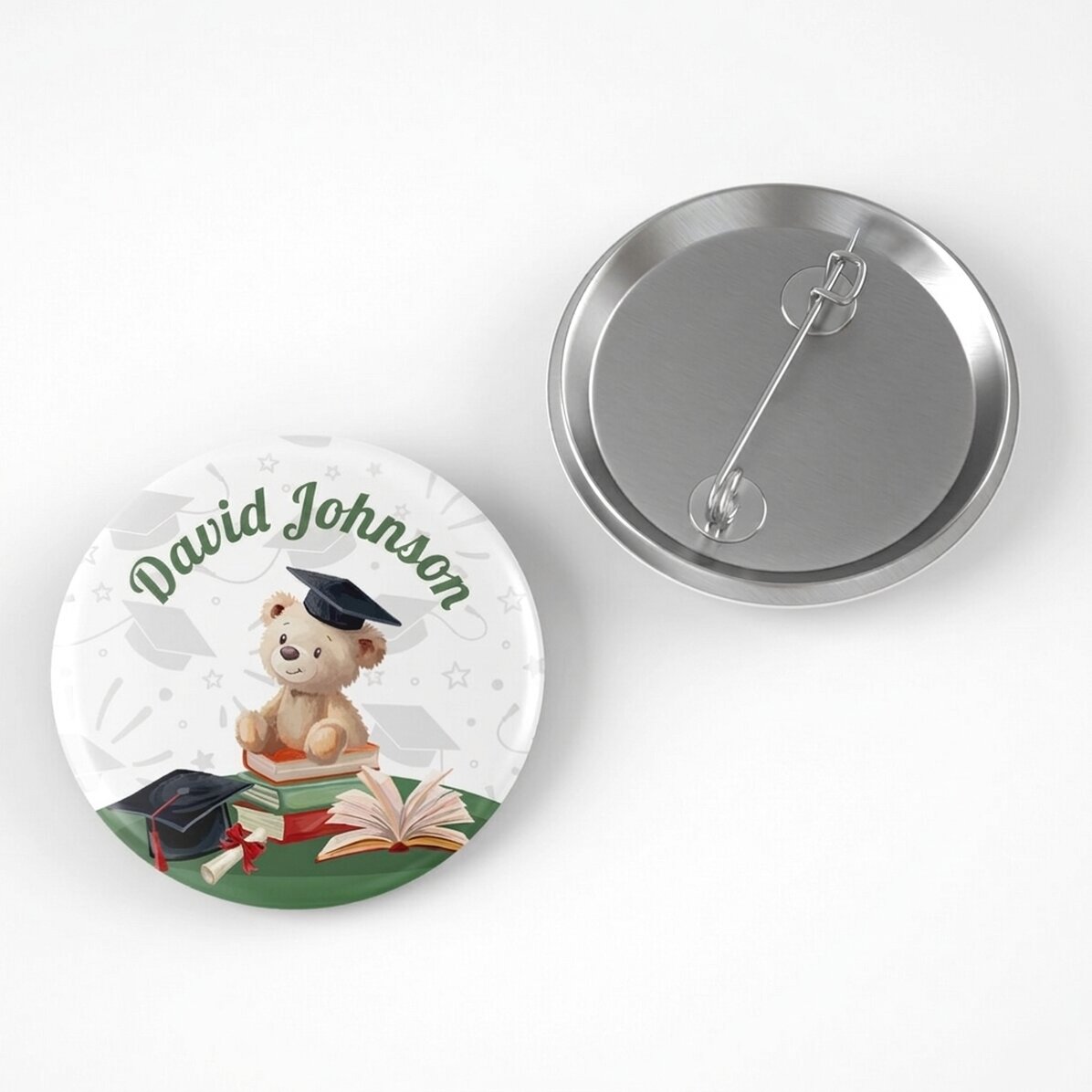 Personalised badge with name - Graduate Bear