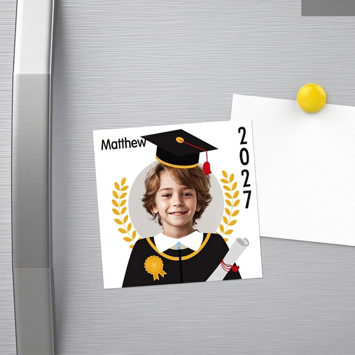 Personalised 10x10 magnet with photo and message - Graduate
