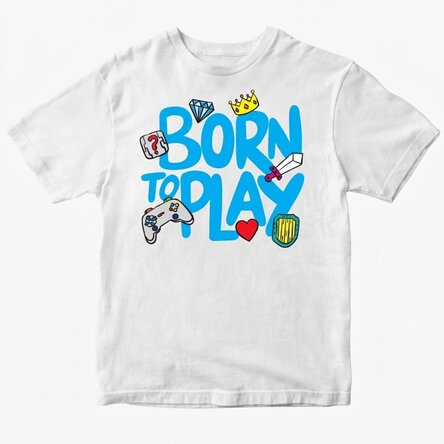 Personalised cotton T-shirt for children - Born to play