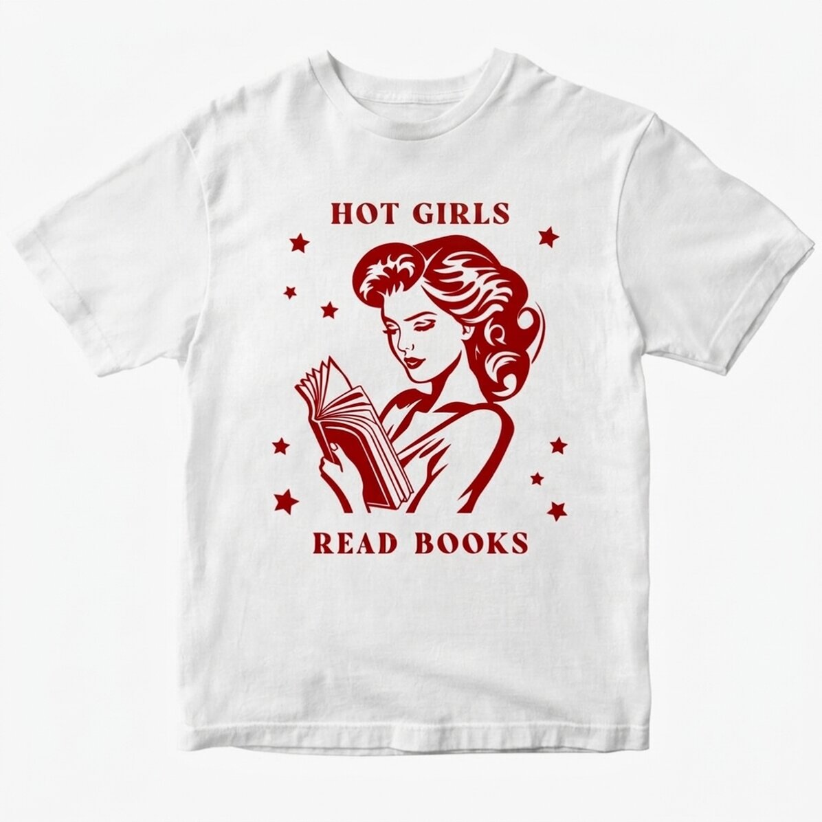 Custom cotton T-shirt - Hot girls read books