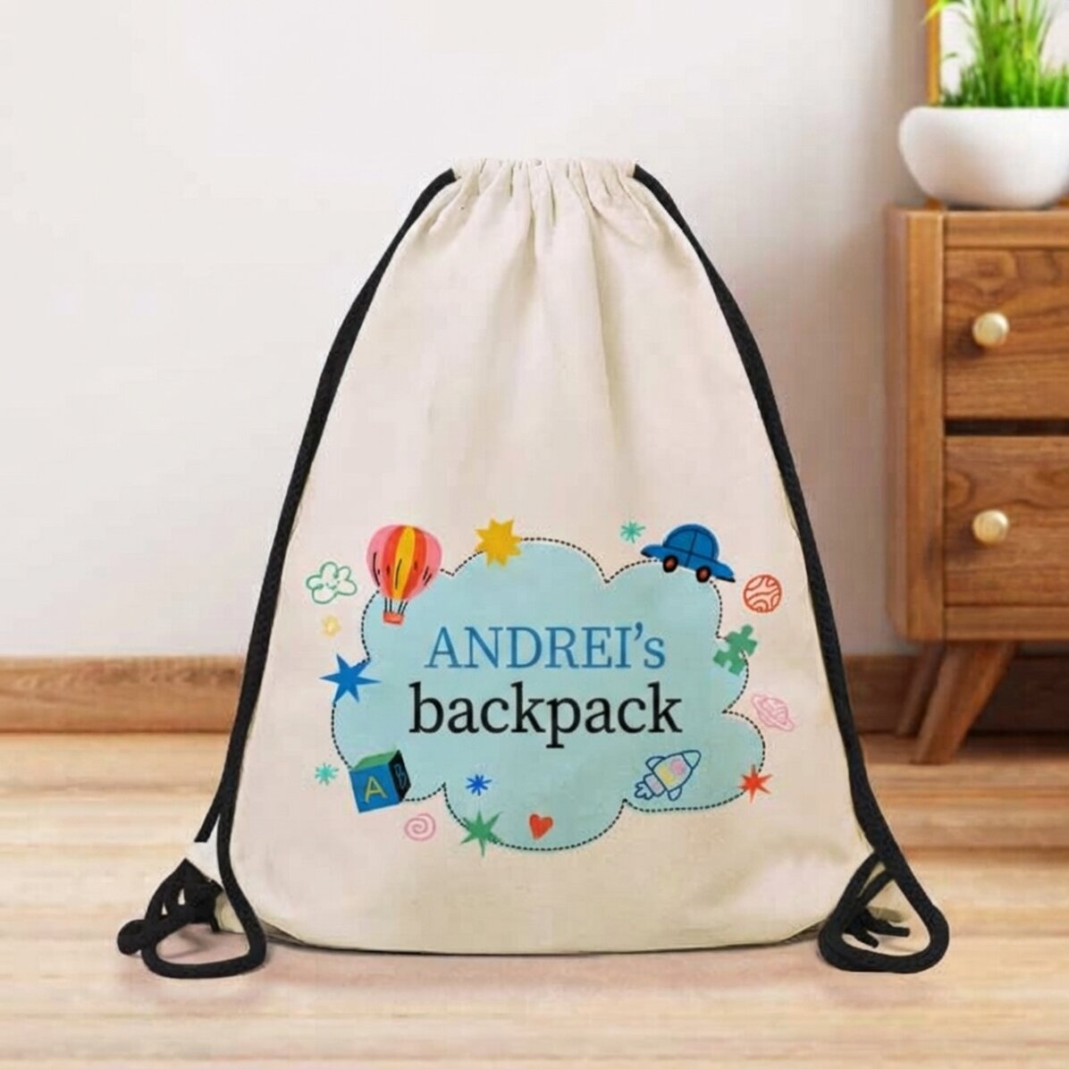 Personalised backpack with text - Cloud